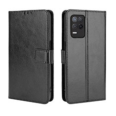 Leather Case Stands Flip Cover Holder BY5 for Realme 8 5G Black