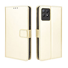 Leather Case Stands Flip Cover Holder BY5 for Realme 8i Gold