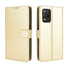 Leather Case Stands Flip Cover Holder BY5 for Realme 8s 5G Gold