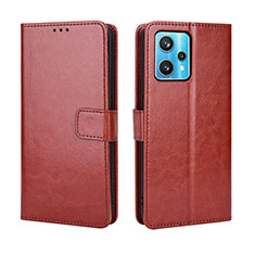 Leather Case Stands Flip Cover Holder BY5 for Realme 9 4G Brown