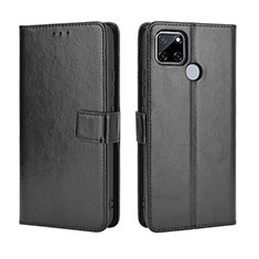 Leather Case Stands Flip Cover Holder BY5 for Realme C25 Black