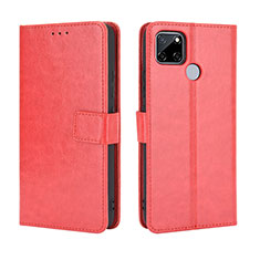 Leather Case Stands Flip Cover Holder BY5 for Realme C25 Red