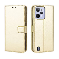 Leather Case Stands Flip Cover Holder BY5 for Realme C31 Gold