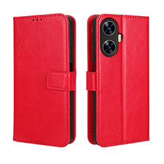 Leather Case Stands Flip Cover Holder BY5 for Realme C55 Red