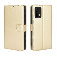 Leather Case Stands Flip Cover Holder BY5 for Realme GT Neo 5G Gold