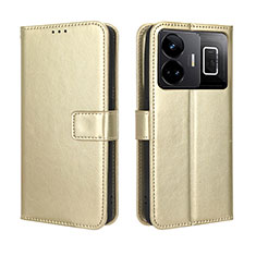 Leather Case Stands Flip Cover Holder BY5 for Realme GT Neo6 5G Gold