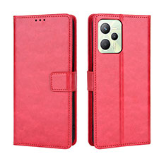 Leather Case Stands Flip Cover Holder BY5 for Realme Narzo 50A Prime Red