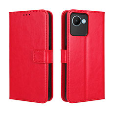 Leather Case Stands Flip Cover Holder BY5 for Realme Narzo 50i Prime Red