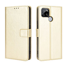 Leather Case Stands Flip Cover Holder BY5 for Realme Q2i 5G Gold