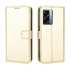 Leather Case Stands Flip Cover Holder BY5 for Realme V23i 5G Gold