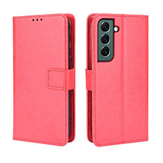 Leather Case Stands Flip Cover Holder BY5 for Samsung Galaxy S24 Plus 5G Red