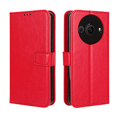 Leather Case Stands Flip Cover Holder BY5 for Sharp Aquos R8s Pro Red