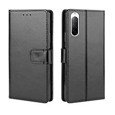 Leather Case Stands Flip Cover Holder BY5 for Sony Xperia 10 II Black