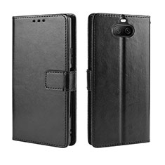 Leather Case Stands Flip Cover Holder BY5 for Sony Xperia 8 Black