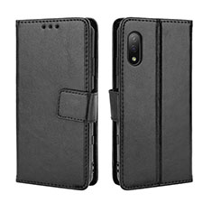 Leather Case Stands Flip Cover Holder BY5 for Sony Xperia Ace II SO-41B Black