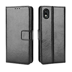 Leather Case Stands Flip Cover Holder BY5 for Sony Xperia Ace III SO-53C Black