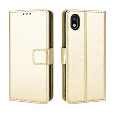 Leather Case Stands Flip Cover Holder BY5 for Sony Xperia Ace III SOG08 Gold