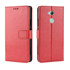 Leather Case Stands Flip Cover Holder BY5 for Sony Xperia XA2 Ultra Red