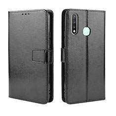 Leather Case Stands Flip Cover Holder BY5 for Vivo iQOO U3 4G Black