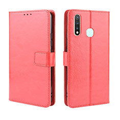 Leather Case Stands Flip Cover Holder BY5 for Vivo iQOO U3 4G Red