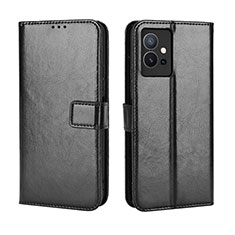 Leather Case Stands Flip Cover Holder BY5 for Vivo iQOO Z6 5G Black