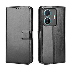 Leather Case Stands Flip Cover Holder BY5 for Vivo T1 Pro 5G Black