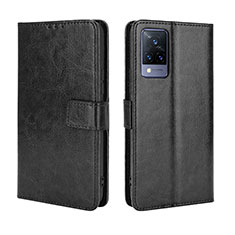 Leather Case Stands Flip Cover Holder BY5 for Vivo V21 5G Black