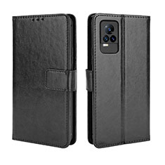 Leather Case Stands Flip Cover Holder BY5 for Vivo V21e 4G Black