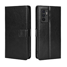 Leather Case Stands Flip Cover Holder BY5 for Vivo V23e 5G Black