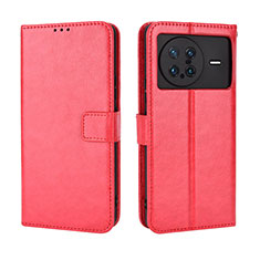 Leather Case Stands Flip Cover Holder BY5 for Vivo X Note Red