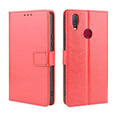 Leather Case Stands Flip Cover Holder BY5 for Vivo Y15 Red