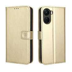 Leather Case Stands Flip Cover Holder BY5 for Vivo Y16 Gold