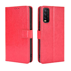 Leather Case Stands Flip Cover Holder BY5 for Vivo Y20a Red