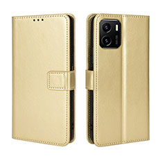 Leather Case Stands Flip Cover Holder BY5 for Vivo Y32t Gold