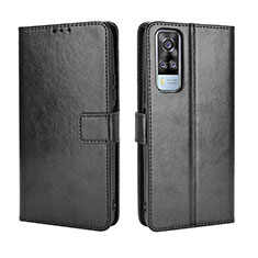 Leather Case Stands Flip Cover Holder BY5 for Vivo Y51A Black