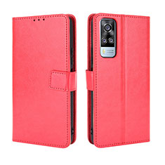 Leather Case Stands Flip Cover Holder BY5 for Vivo Y53s NFC Red