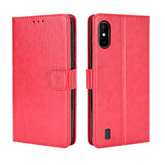 Leather Case Stands Flip Cover Holder BY5 for Wiko Y81 Red