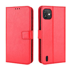 Leather Case Stands Flip Cover Holder BY5 for Wiko Y82 Red