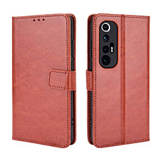 Leather Case Stands Flip Cover Holder BY5 for Xiaomi Mi 10S 5G Brown