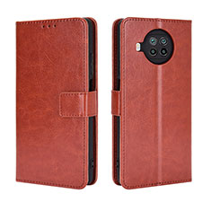 Leather Case Stands Flip Cover Holder BY5 for Xiaomi Mi 10T Lite 5G Brown
