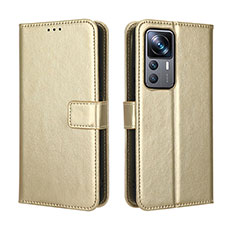 Leather Case Stands Flip Cover Holder BY5 for Xiaomi Mi 12T 5G Gold