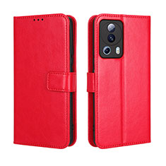 Leather Case Stands Flip Cover Holder BY5 for Xiaomi Mi 13 Lite 5G Red