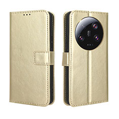 Leather Case Stands Flip Cover Holder BY5 for Xiaomi Mi 13 Ultra 5G Gold