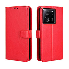 Leather Case Stands Flip Cover Holder BY5 for Xiaomi Mi 13T 5G Red