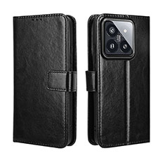 Leather Case Stands Flip Cover Holder BY5 for Xiaomi Mi 14 5G Black