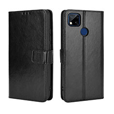 Leather Case Stands Flip Cover Holder BY5 for Xiaomi POCO C3 Black
