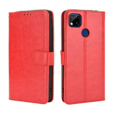 Leather Case Stands Flip Cover Holder BY5 for Xiaomi POCO C3 Red