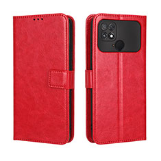 Leather Case Stands Flip Cover Holder BY5 for Xiaomi Poco C40 Red
