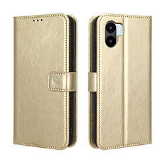 Leather Case Stands Flip Cover Holder BY5 for Xiaomi Poco C51 Gold