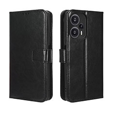 Leather Case Stands Flip Cover Holder BY5 for Xiaomi Poco F5 5G Black